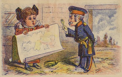 Soldat liest Karte von American School