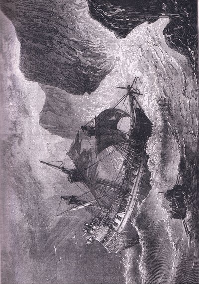Somers setzt sein Schiff auf Grund, Illustration aus Cassell