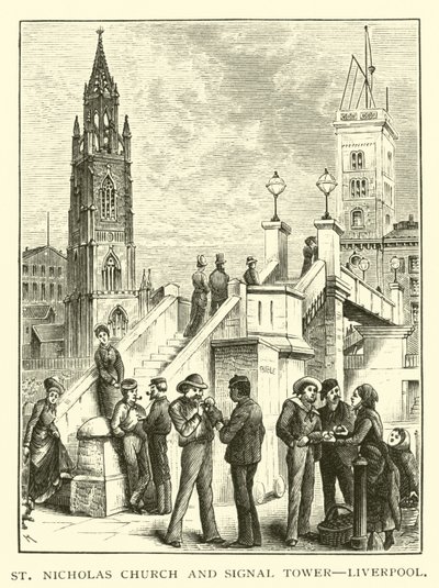 St. Nicholas Kirche und Signalturm, Liverpool von American School