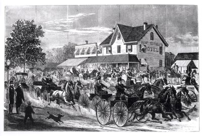 Straßenszene in New York, Illustration aus New York im neunzehnten Jahrhundert von American School