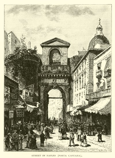 Straße in Neapel, Porta Capuana von American School