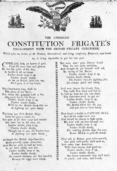 Das Gefecht der amerikanischen Fregatte Constitution mit der britischen Fregatte Guerriere von American School