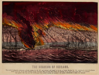 Das Brennen von Chicago, 1871 von American School