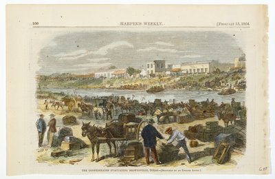 Die Konföderierten räumen Brownsville, Texas, ca. 1864 von American School