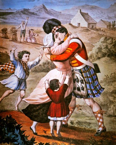 Die Rückkehr des Highlanders, veröffentlicht von Currier & Ives von American School
