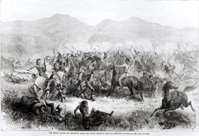 Die Indianerschlacht und das Massaker in der Nähe von Fort Philip Kearney, Dakotah-Territorium, 21. Dezember 1866 von American School