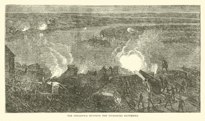 Die Indianola durchquert die Vicksburg-Batterien, Februar 1863 von American School