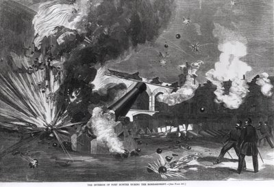 Das Innere von Fort Sumter während der Bombardierung, 12. April 1861, aus 
