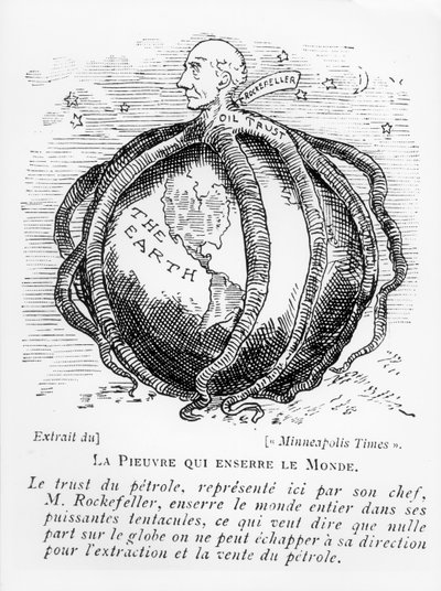 Der Oktopus, der die Welt erwürgt, Karikatur aus The Minneapolis Times, reproduziert in Lectures Pour Tous, 1902-03 von American School