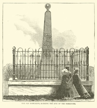 Das alte Denkmal, das den Ort der Kapitulation markiert, Juli 1863 von American School