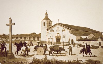 Die spanische Mission, Santa Clara de Asis, Kalifornien im Jahr 1777 von American School