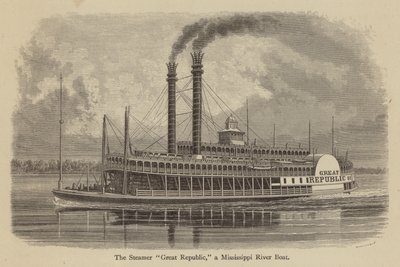 Der Dampfer „Great Republic“, ein Mississippi-Flussboot von American School
