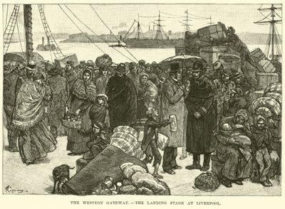 Das westliche Tor, die Landungsbühne in Liverpool von American School