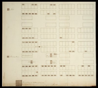 Stadtplan von Savannah, ca. 1733 von American School