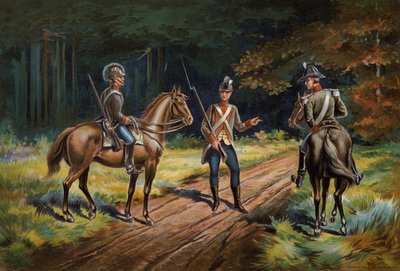 US Army, Offizier und Soldat der Kavallerie von American School