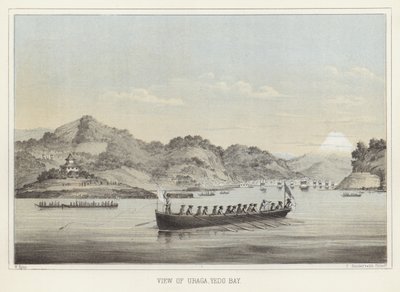 Blick auf Uraga, Yedo-Bucht, Japan von American School