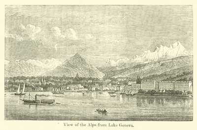 Blick auf die Alpen vom Genfersee von American School