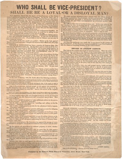 Wer wird Vizepräsident? George Pendleton vs. Andrew Johnson (Wahl 1864), 1864 von American School