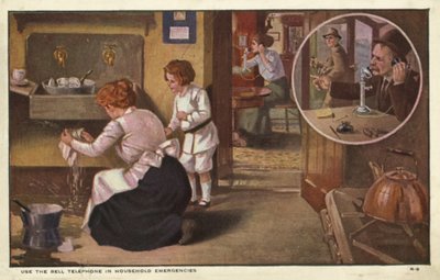 Frau telefoniert mit einem Klempner von American School