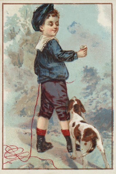 Junge mit Hund von American School