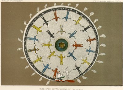 Zuni-Sandaltar in der Kiva des Nordens, ca. 1883-84 von American School