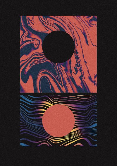 Lebendiges Geometrisches Duo von Amy Louise Baker