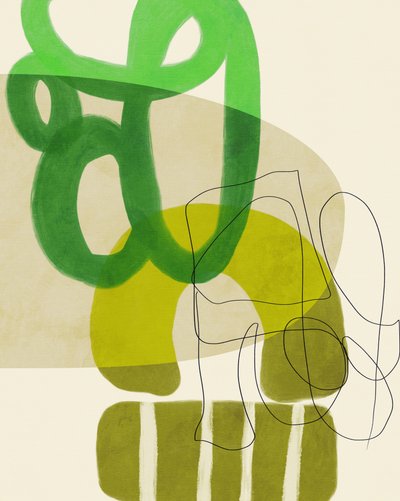 Gemalte Linien Grün Tan 2 von Ana Rut Bre