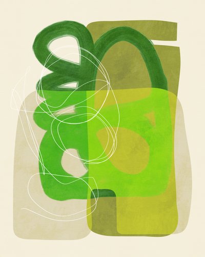 Gemalte Linien Grün Tan 4 von Ana Rut Bre