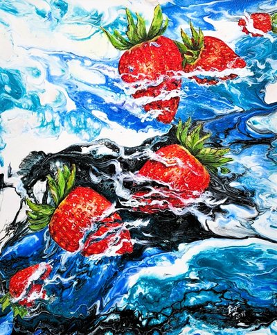 Lebendige flüssige Erdbeeren von Anda Bieza