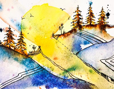Lebendige Berglandschaft von Anda Bieza