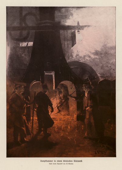 Dampfhammer in einem deutschen Walzwerk von Anders Montan