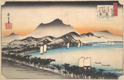 Aufklarendes Wetter in Awazu, ca. 1832 von Ando Hiroshige