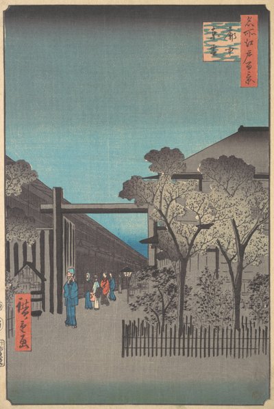 Kakuchu Shinonome, 4. Monat, Schlangenjahr 1857 von Ando Hiroshige