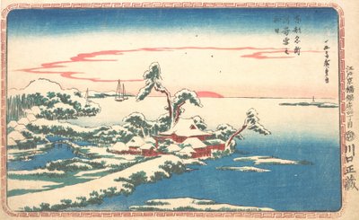 Neujahrssonnenaufgang nach Schnee in Susaki, ca. 1831 von Ando Hiroshige
