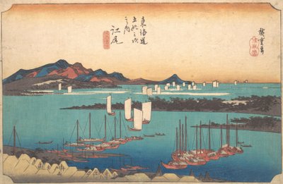 Panorama des Miwo-Kiefernwaldes von Ejiri, 1834 von Ando Hiroshige