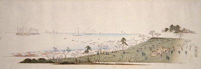 Kirschblütenzeit, Menschen picknicken in Gotenyama von Ando or Utagawa Hiroshige