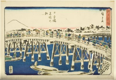 Klarer Morgen nach Schnee an der Nihonbashi-Brücke von Ando or Utagawa Hiroshige
