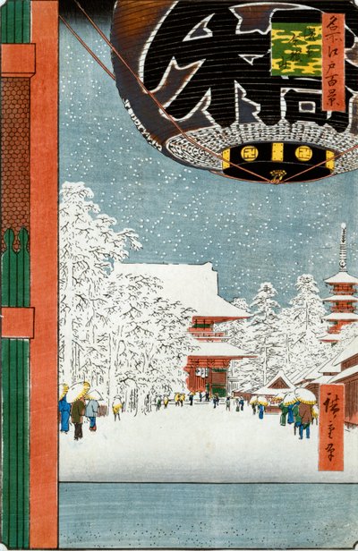 Kinryuzan-Tempel in Asakusa, aus der Serie "Hundert Ansichten berühmter Orte in Edo" von Ando or Utagawa Hiroshige