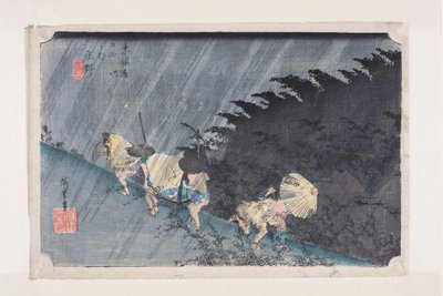 Sh?no: Treibender Regen von Ando or Utagawa Hiroshige