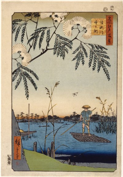 Die Kanasugi-Brücke in Shibaura von Ando or Utagawa Hiroshige