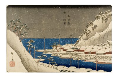 Uraga im Schnee, Edo-Periode von Ando or Utagawa Hiroshige