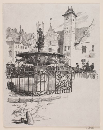 Illustration zu "Den 11. Juni" (Der Brunnen auf dem Alten Platz) von André Bork