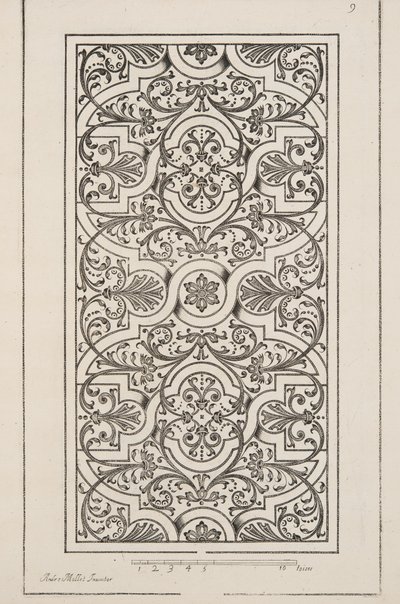 Entwurf für Parterre, aus Theatre des Plans et Jardinages, veröffentlicht 1652 (Gravur) von André Mollet