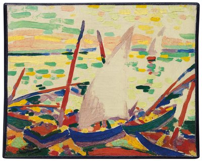 Boote am Strand von Collioure von Andre Derain