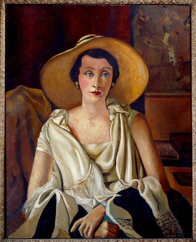 Porträt von Madame Paul Guillaume mit großem Hut von Andre Derain