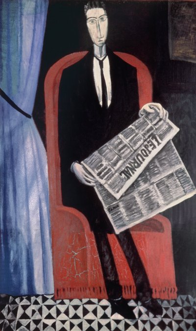 Porträt eines Mannes mit Zeitung von Andre Derain