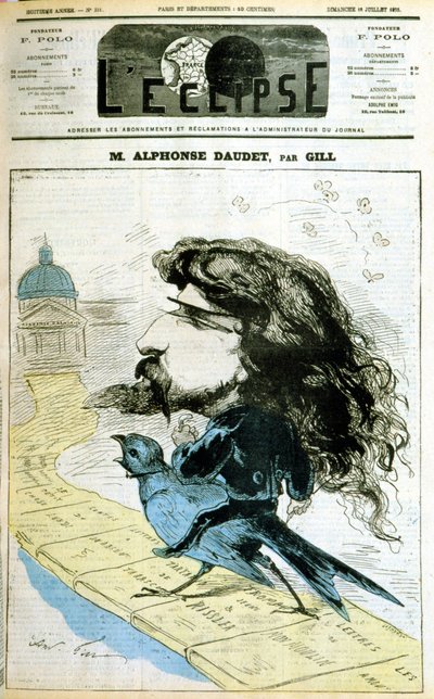 Karikatur über Alphonse Daudet und die Französische Akademie - von Gill, in „L