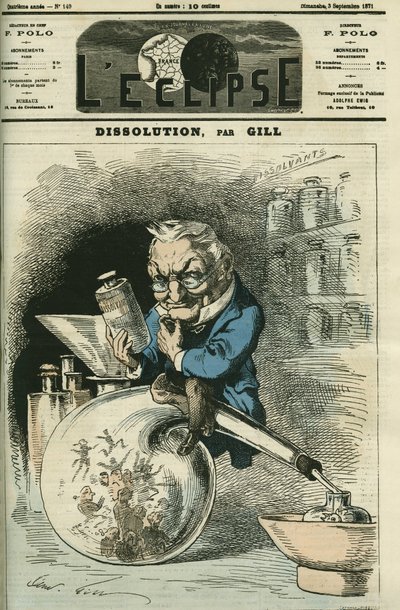 Dissolution, Adolphe Thiers (1797-1877), Historiker und Präsident der Republik. Titelbild in „L