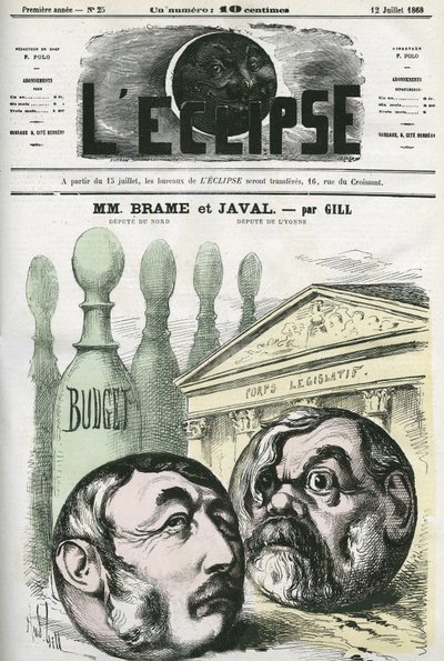 Jules Louis Joseph Brame (1808-1878) französischer Politiker und Louis Emile Javal (1839-1907), französischer Politiker. Titelblatt in „L
