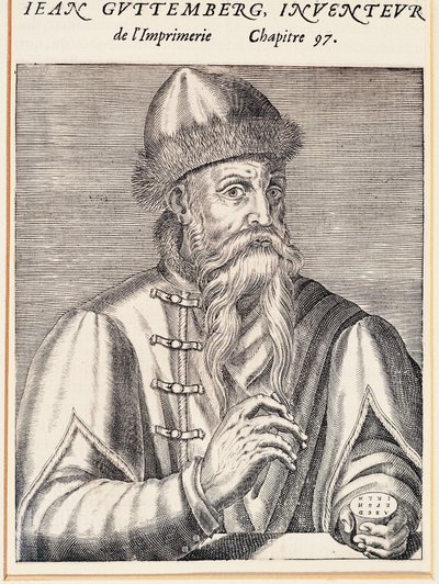 Porträt von Johann Gutenberg (Mainz, ca. 1394-1399-Mainz) von Andre Thevet